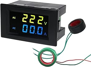 NFDBDGZD 1 Uds Pantalla LCD Dual Voltaje y medidor de Corriente Fuente Azul Amarillo voltímetro amperímetro Rango AC 80-300V 200-450V Negro 100A 199.9A (Color : 80-300V 199.9A)