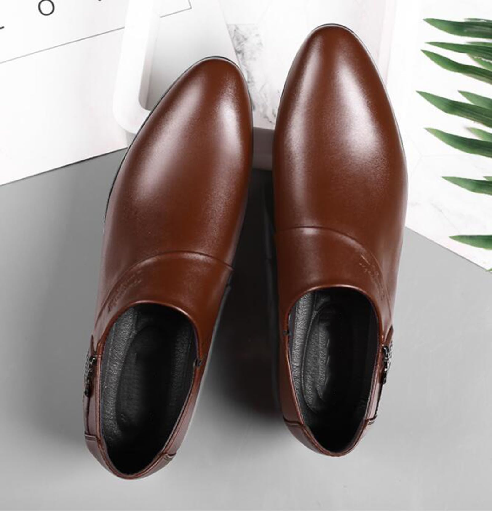 MANYUBEI Herren Lederschuhe, Große Slip-on Loafer, Business Casual