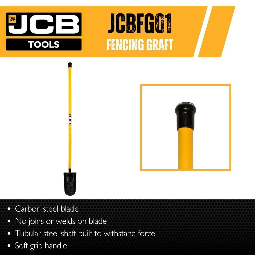 JCB 125 x 260 mm - Vanga da innesto, lama in acciaio al carbonio