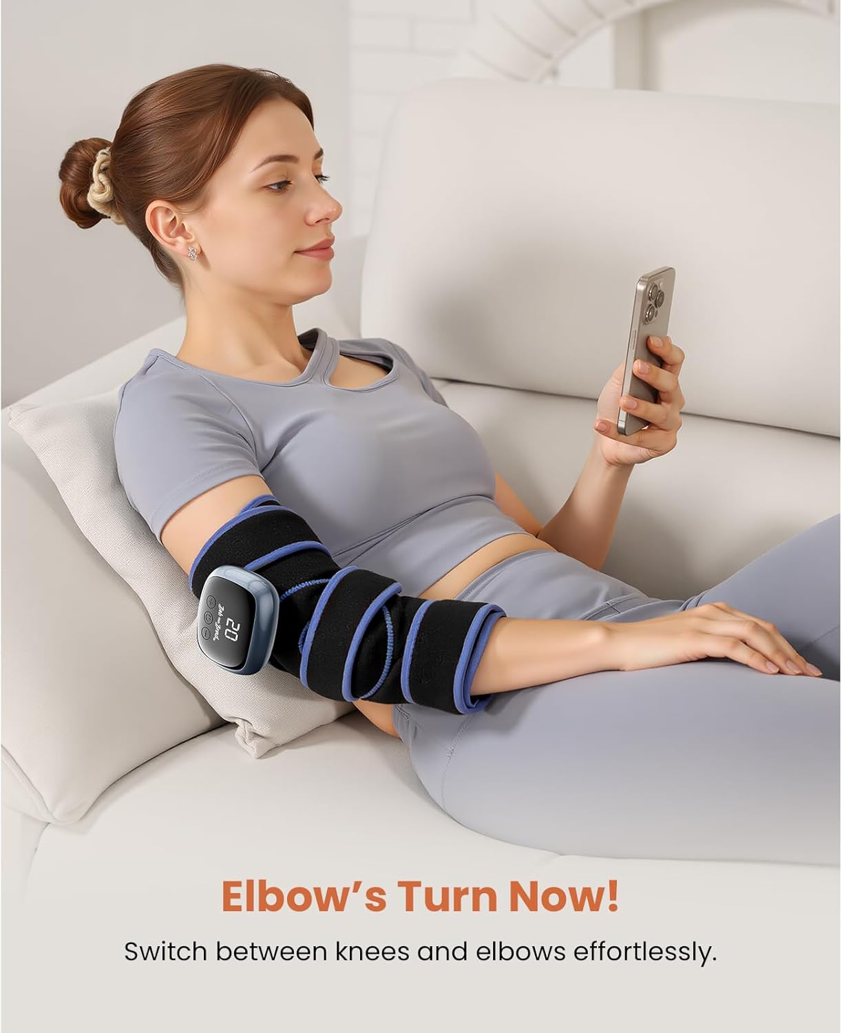 BOB AND BRAD Cordless Far Infrared Knee Heating Pad for Pain Relief, FSA-HSA Eligible Deep Tissue Heated Wrap for Arthritis, Meniscus Tear, Tendinitis, Portable Electric Brace for Elbow, Arm & Leg - Image 4