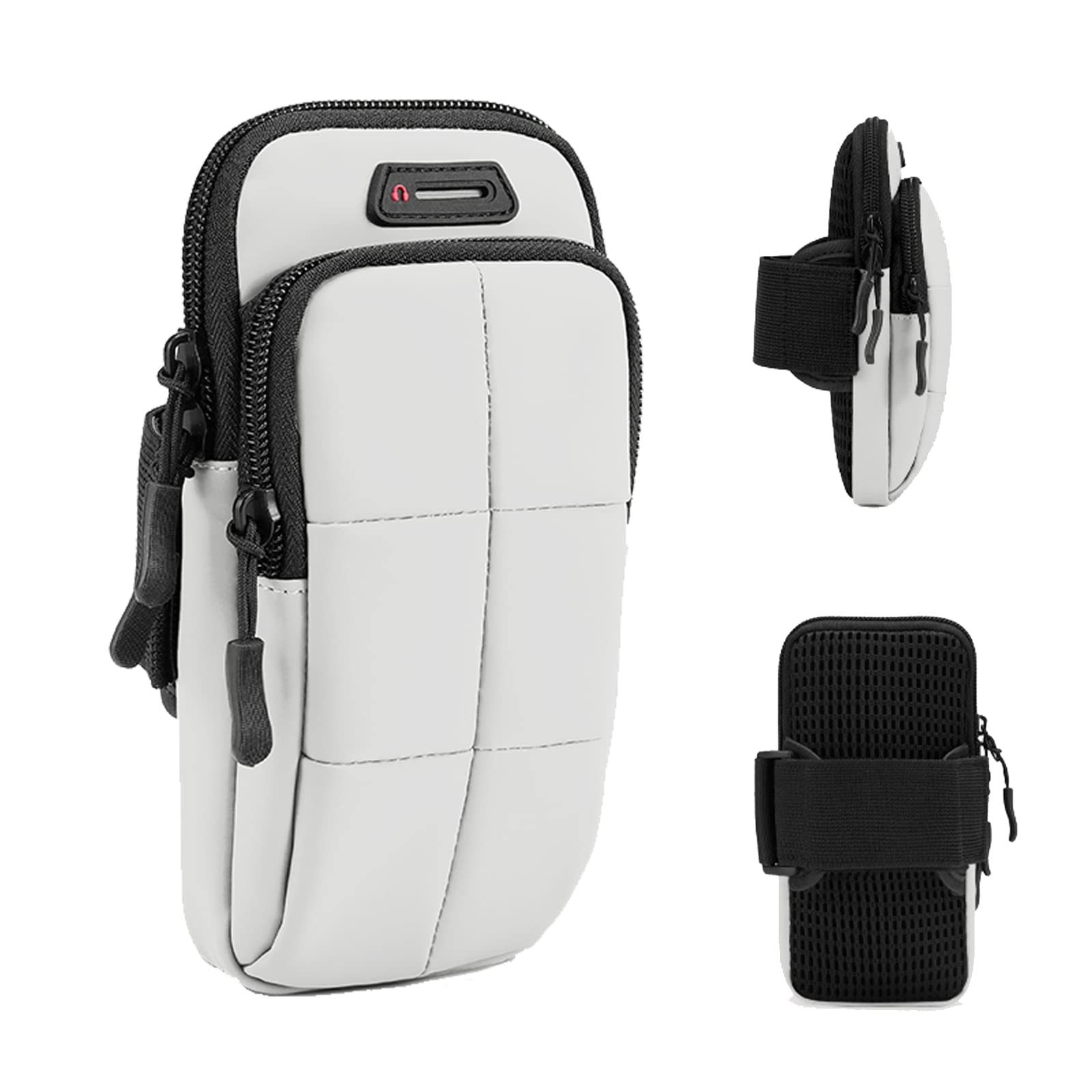 Prime Comfort Phone Holder, Arm Bands for Workout, Use for Running, Walking, Hiking & Biking (Grayish White)