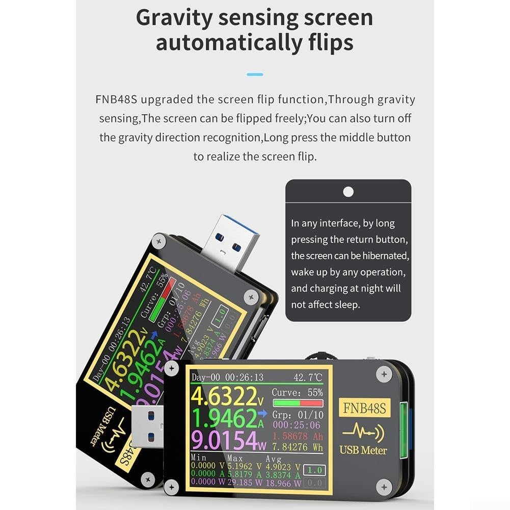 USB C Tester FNB48S HD Screen Voltmeter Ammeter(With)