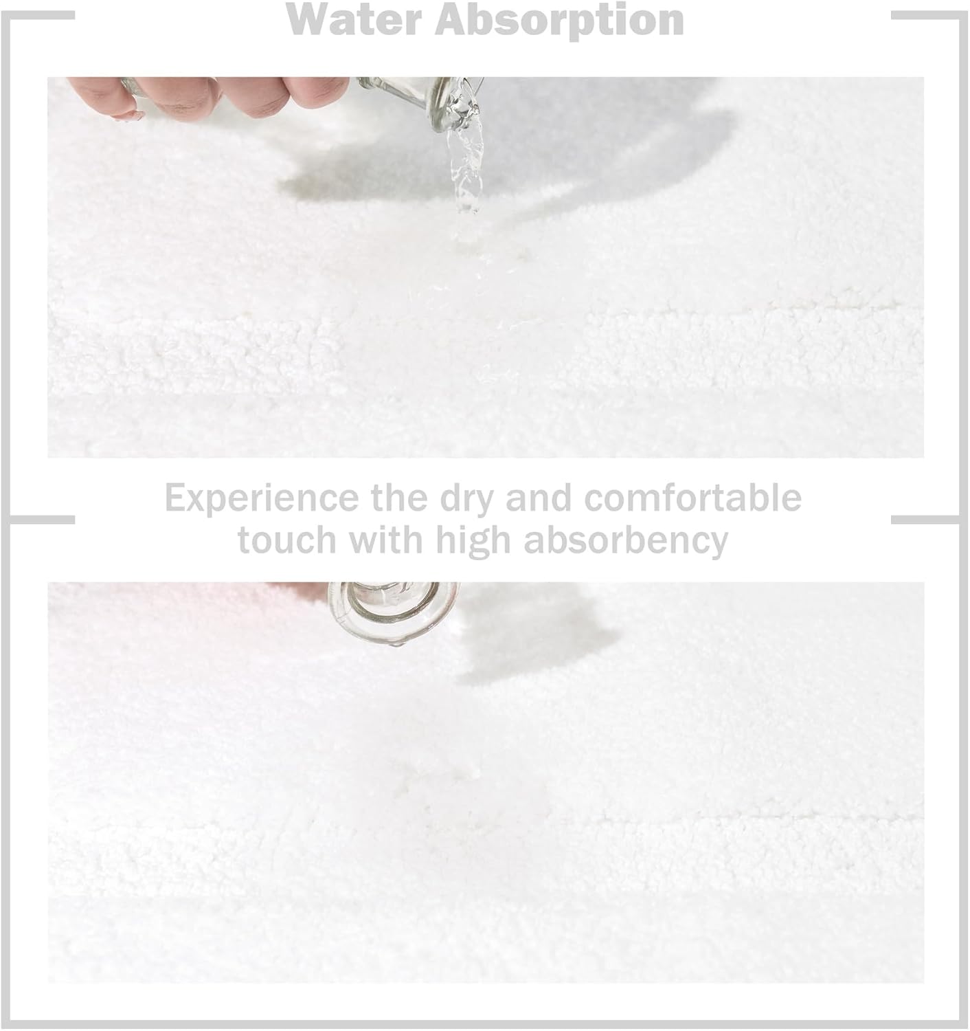 Bathroom Rugs Runner 24x60, Long Bath Rug Non-Slip, Extra Soft Absorbent Shaggy Large Bath Mats for Bathroom, White