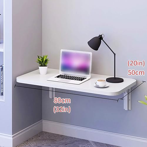 Miniatura 23 de Mesa plegable de madera montada en la pared, mesa de comedor flotante, escritorio de computadora multifunción, mesa de escritura para niños, banco