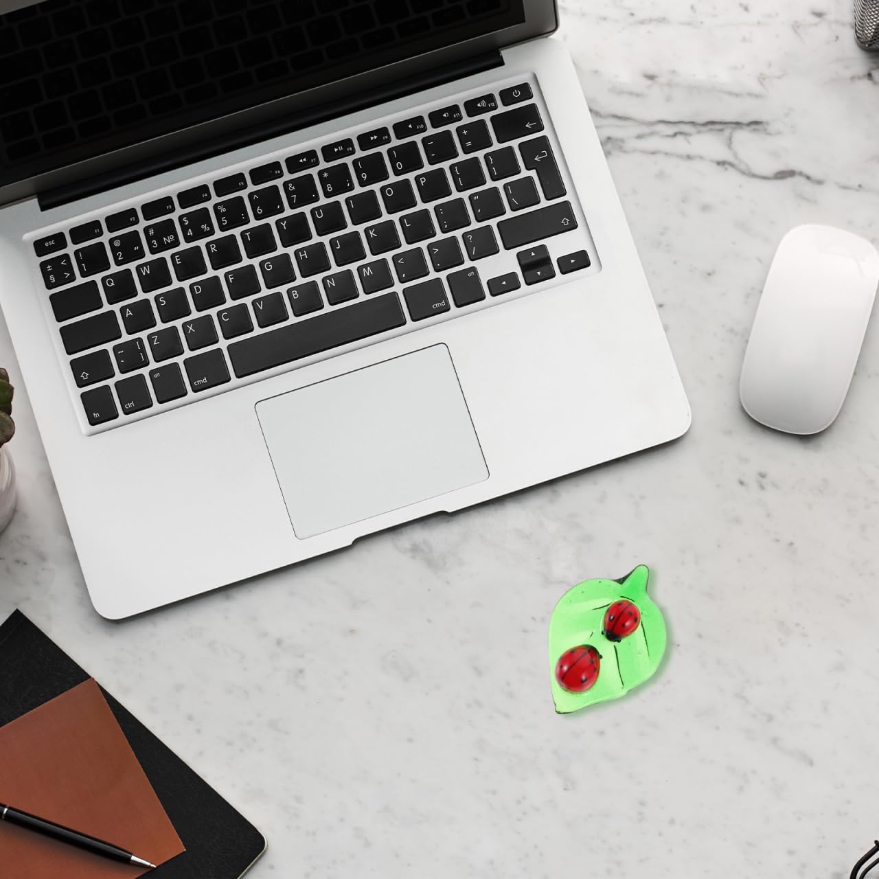 BESTOYARD Hand-Blown Glass Ladybug Figurine on Leaf Colorful Miniature Collectible Desktop Ornament for Home and Office Decoration Compact Size Glass Craft - Image 8