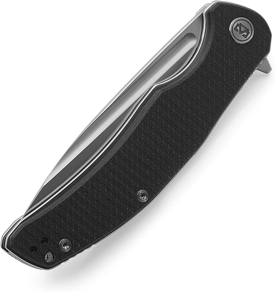 M Miguron Velona Flipper Folding Knife 4.03" Satin 14c28n Blade Black Micarta Handle With Titanium Pocket Clip Camping Hiking Pocket Knife MGR-8003MWBK