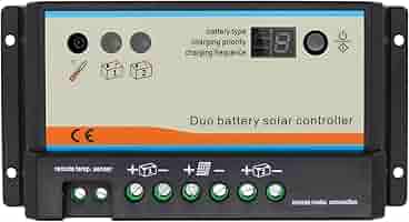 Regolatore Carica Solare PWM 20A 12V/24V - Per Doppia Batteria Camper