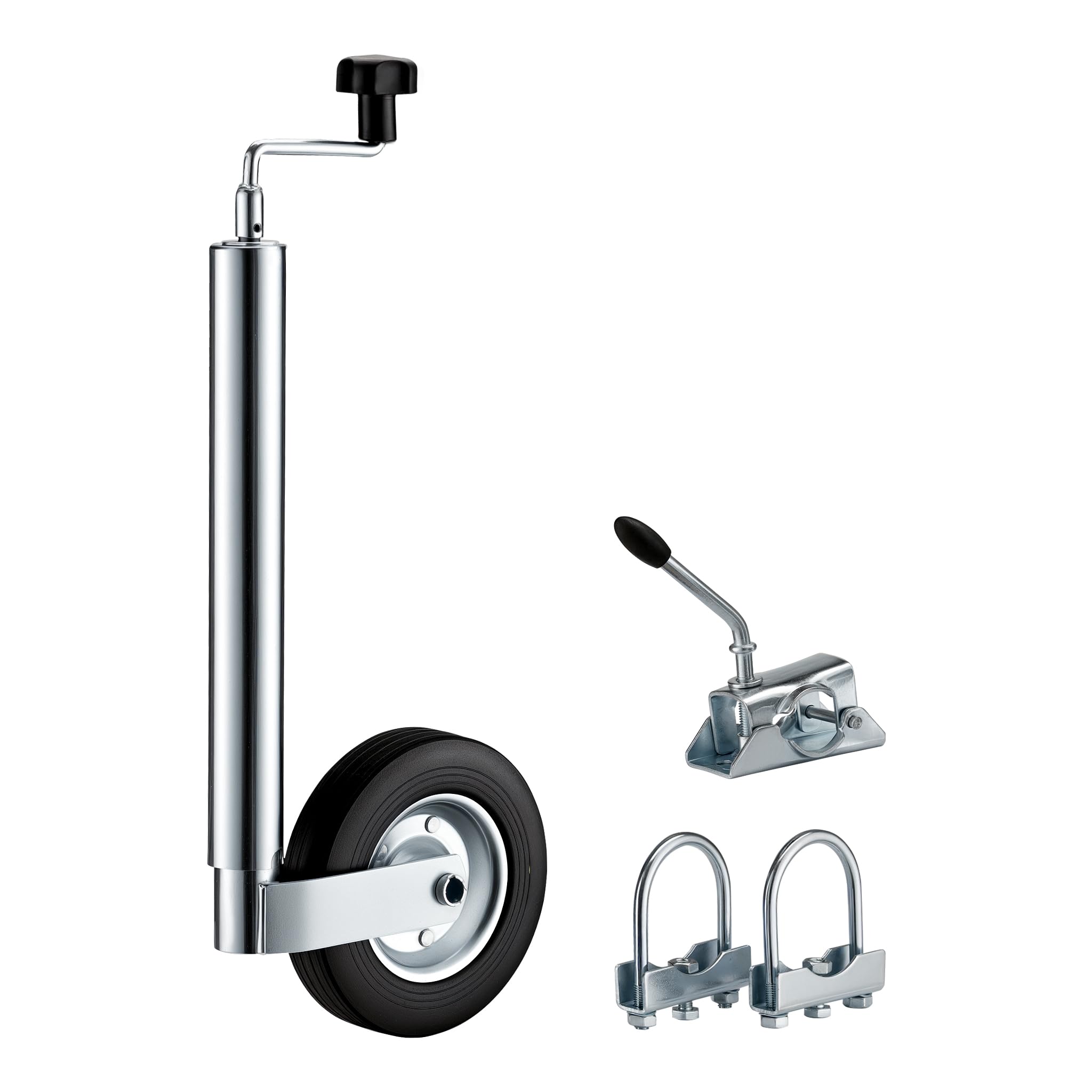 Wiltec Stützrad für Anhänger bis 362 kg ø48 mm, Bugrad mit Klemmhalter
