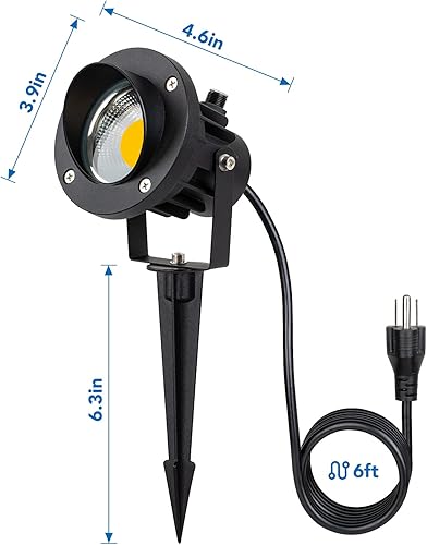 Miniatura 8 de SUNVIE Focos de paisaje al aire libre de 20 W, 120 V, impermeables, del atardecer al amanecer, luces LED al aire libre de 3000 K con sensor de