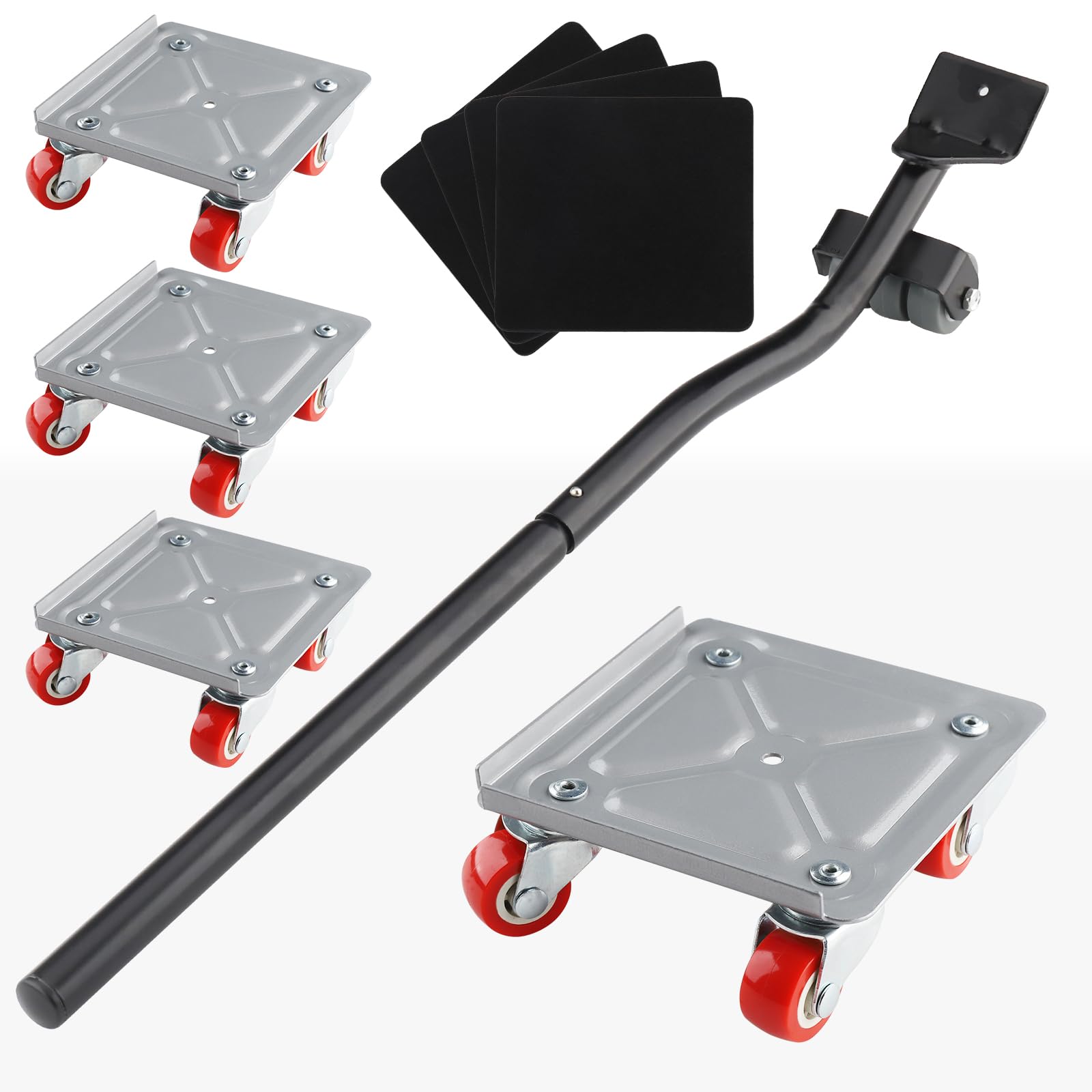 roulettes pour Meubles Lourd,Leve Meuble avec 4 Roues Pivotantes à 360° pour Le Deplace Meubles Lourds Mobiles,Capacité de Charge de 600KG (Argent)