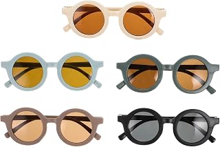 5 Pares De Óculos De Sol Infantis Óculos De Sol De Girassol Óculos De Moda Óculos Ao Ar Livre Meninas Menino Óculos De Sol Flor Redonda Óculos De Festa Havaiano Óculos De Sol