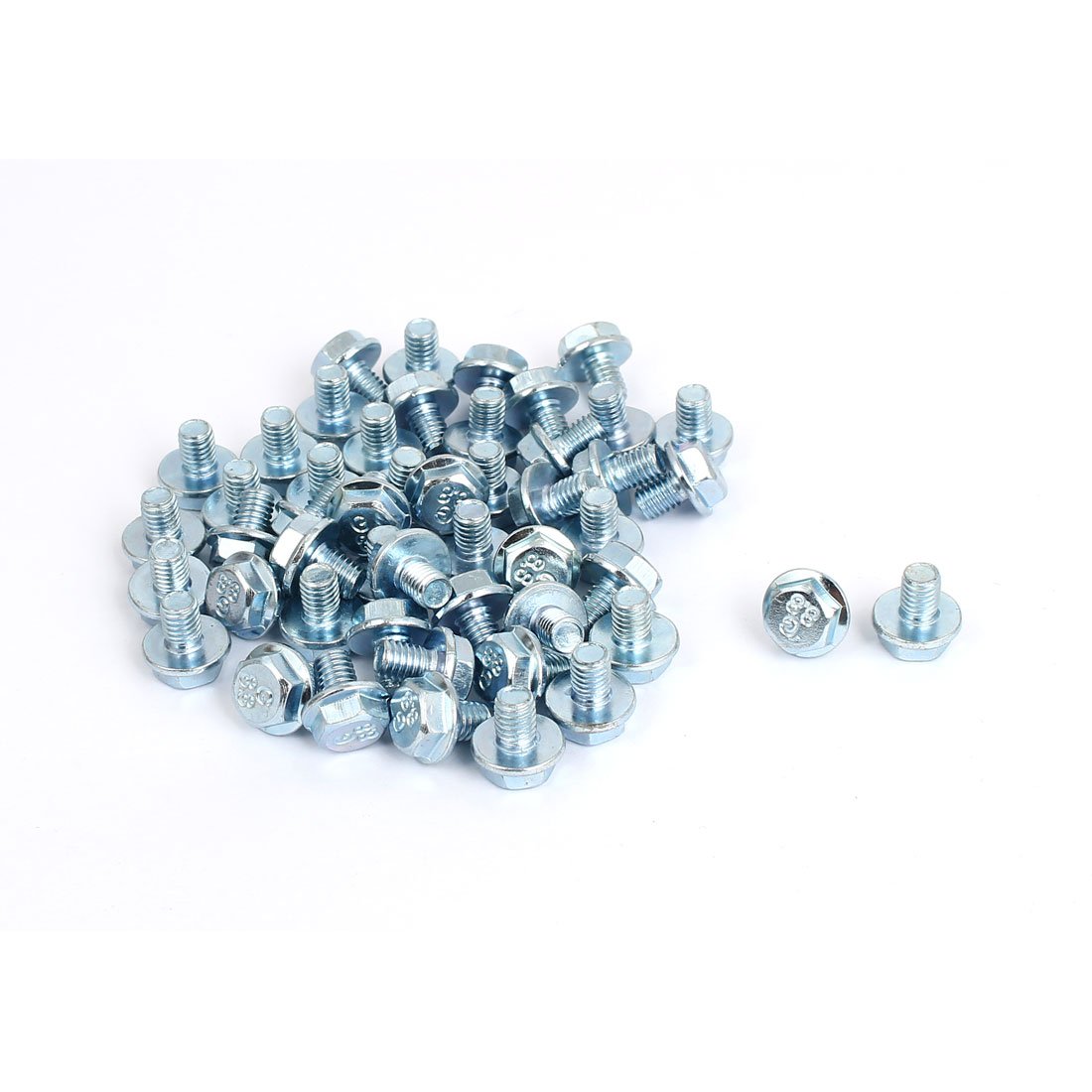 Uxcell Silver Sourcingmap M6x8mm Grade 8.8 Metric Hex Flange Screws Bolts 50Pcs