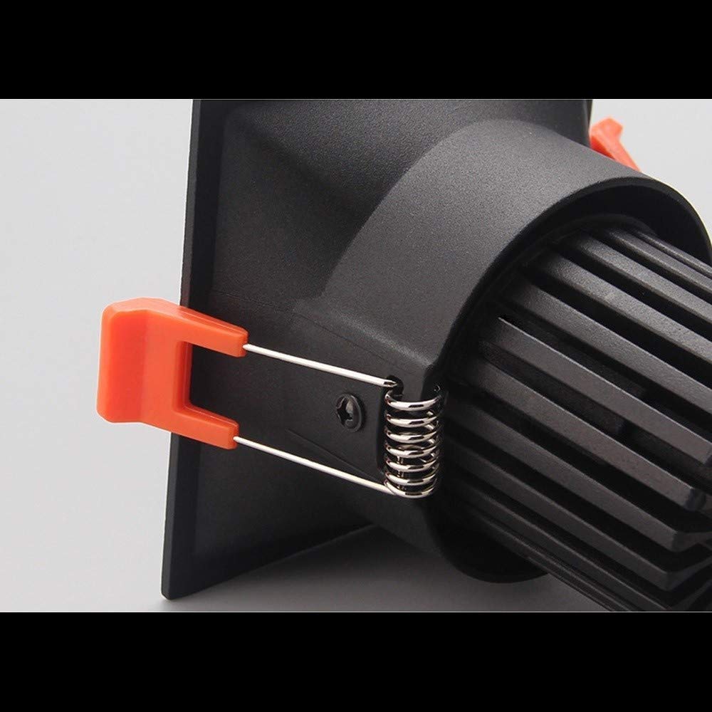 Foco empotrable de Techo COB de 5 W, Foco LED Integrado, Panel Cuadrado de Aluminio, lámpara empotrada, Acabado Negro, anslumbrante, Accesorio de Interior, lámpara de gabinete, Reflector para ofi
