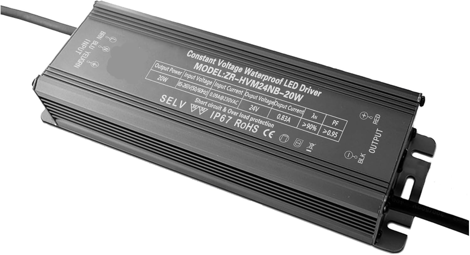 0-10V Constant Voltage dimming Power Supply 20W Low Voltage 24V Light Strip Waterproof Power Supply Light Board led 0-10v dimming Power Supply(ZR-HVM24NE-20W)