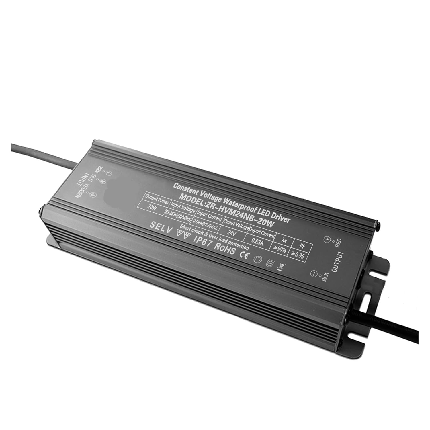 0-10V Constant Voltage dimming Power Supply 20W Low Voltage 24V Light Strip Waterproof Power Supply Light Board led 0-10v dimming Power Supply(ZR-HVM12NE-20W)