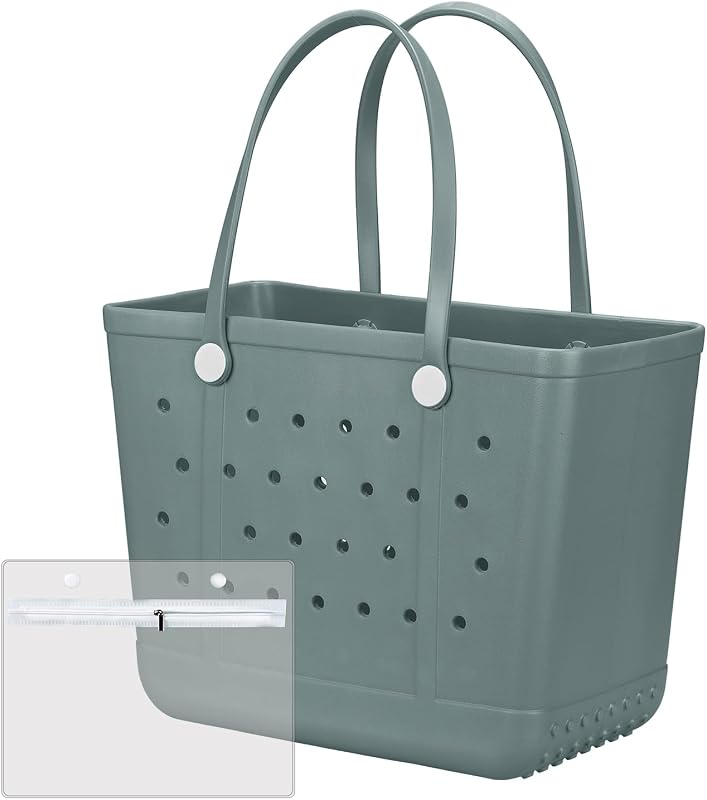 Juyeesm X Large Rubber Tote Bag for Boat, Beach, Pool-XL,18.9 * 13.8 * 8in | Oversized Rubber Beach Bags, Washable Beach Tote Bag, Durable Travel Bags for Work, Sport