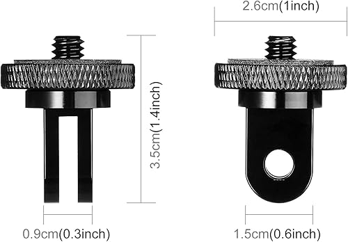 Miniatura 3 de PULUZ Adaptador de montaje de trípode de cámara de aluminio, adaptador de conversión de tornillo de 14 pulgadas para trípode, adecuado para GoPro
