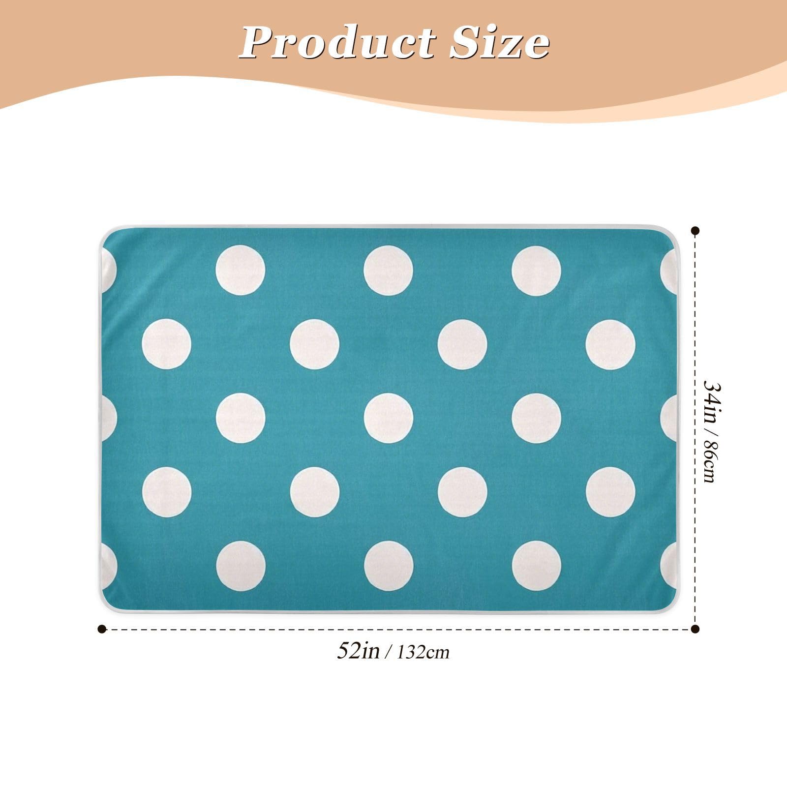 Cartoon Dot Green Potty Training Pad Highly Absorbent Crib Pee Mattress Pad Breathable Pad Liner for Baby Boys Girls , 52