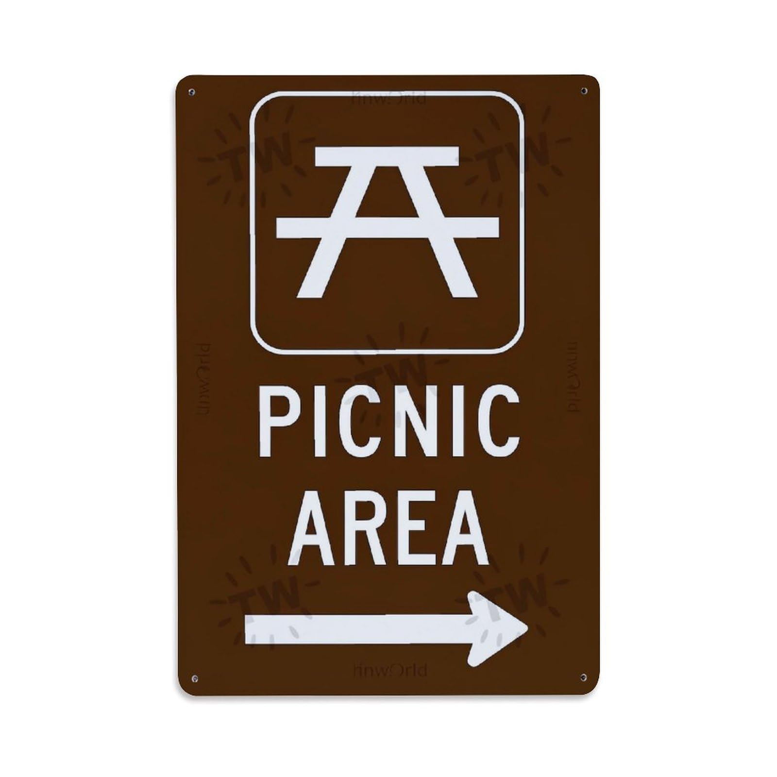 Jdfenggu Vintage Picnic Area Sign With Arrow Retro Metal Tin Sign, Decor Art Poster For Bar, Home, Man Cave, Kitchen, Laundry Room Gift 8X12inch