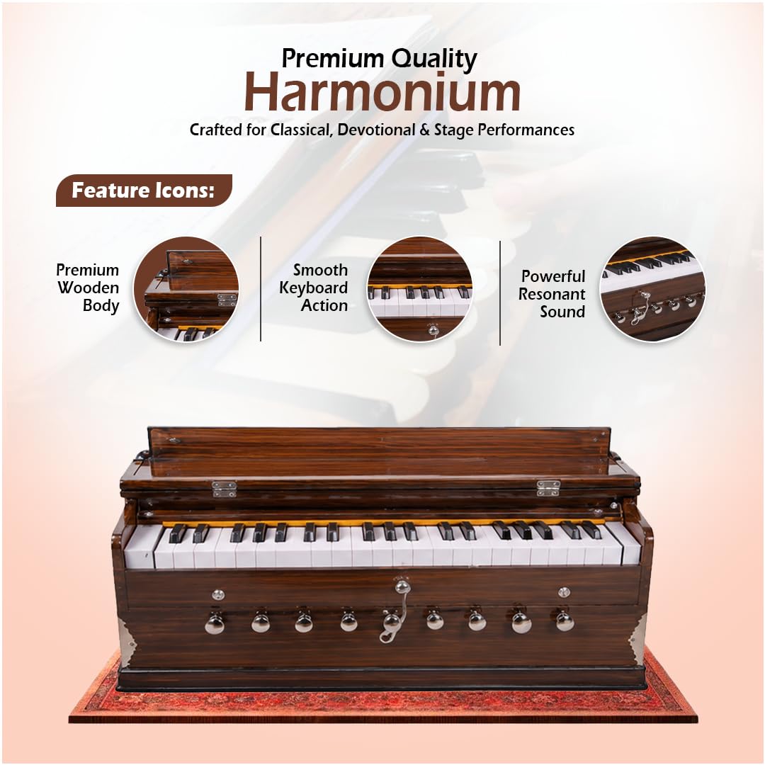 Premium Quality Harmonium with a Cover -Vrindavan Bazaar Premium Quality product thumbnail 3