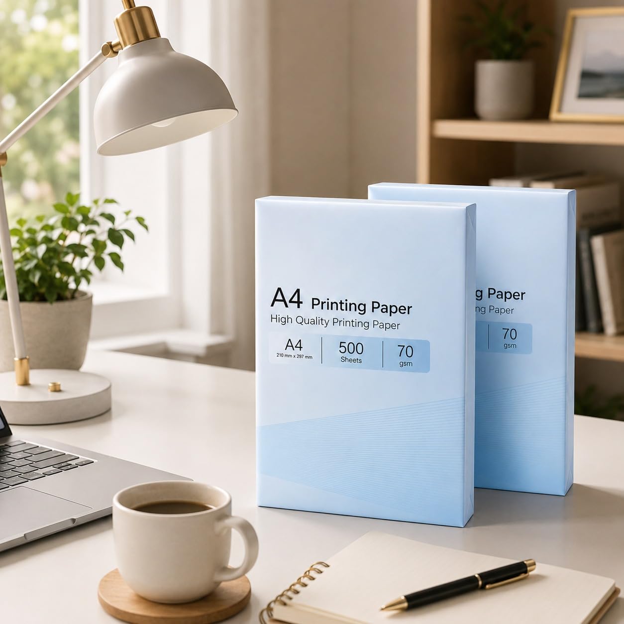 A4 Printer Paper White 70gsm / 80gsm – Multipurpose Copy Paper for Inkjet & Laser Printers, Photocopiers & Office Use, 500 Sheets Per Ream, Home & Business Printing (70-GSM(Blue) Pack-2 Reams)
