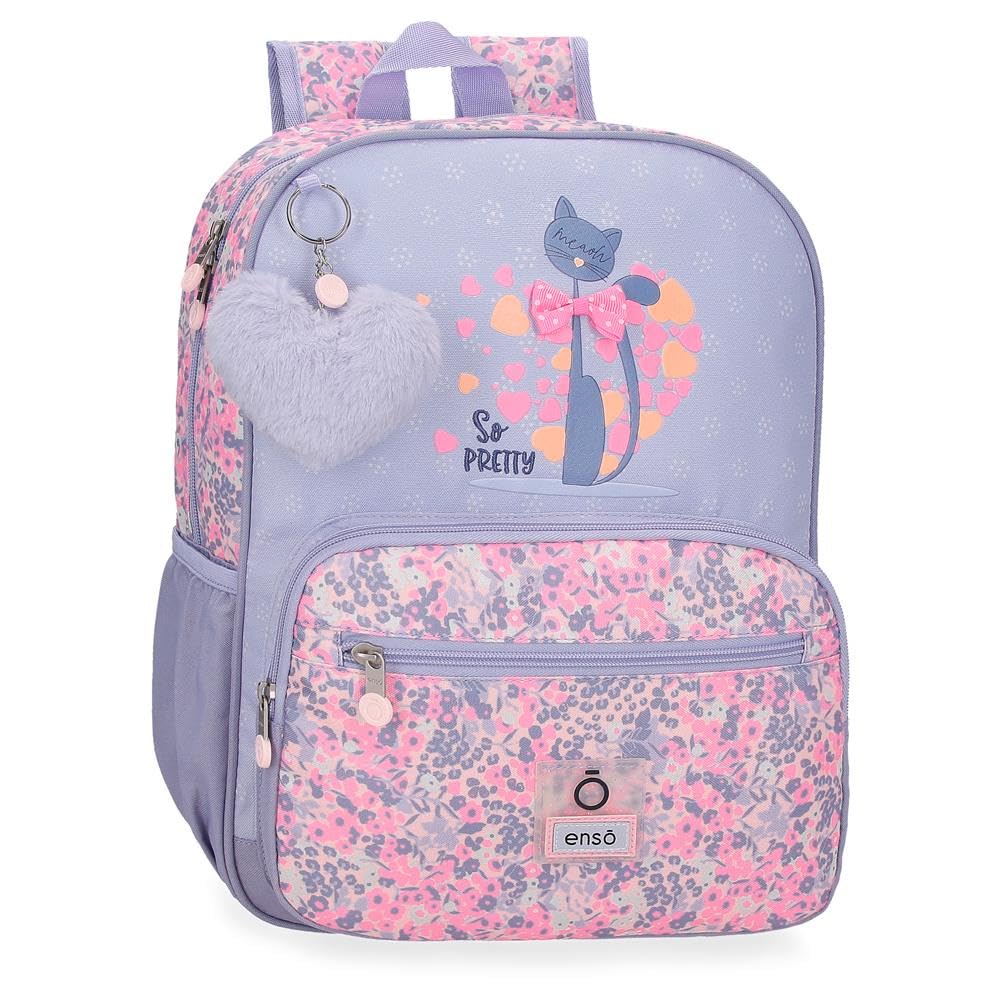Enso Enso So pretty mochila escolar, fabricada en Poliéster, varios bolsillos y compartimentos, Tirantes anchos, ergonómicos y acolchados, rosa.