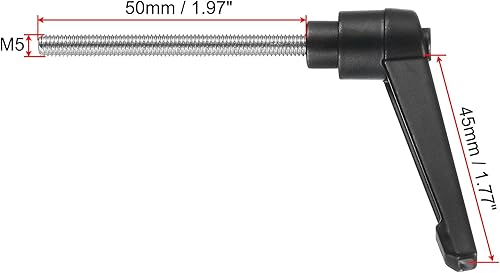 Miniatura 17 de uxcell 5 piezas de manija de palanca de sujeción ajustable M8 x 0.630 in óxido negro métrico acero al carbono macho roscado perillas de mano