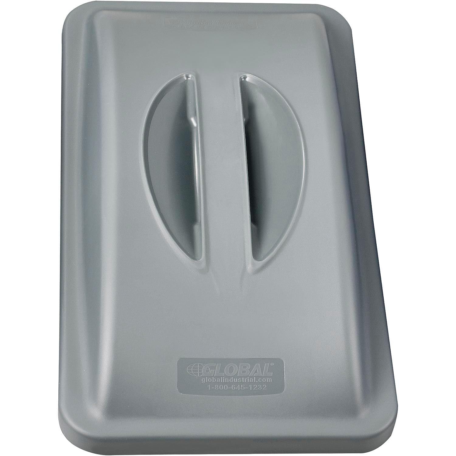 Global Industrial Solid Recycling Lid w/Handle for Slim Trash Can, Gray