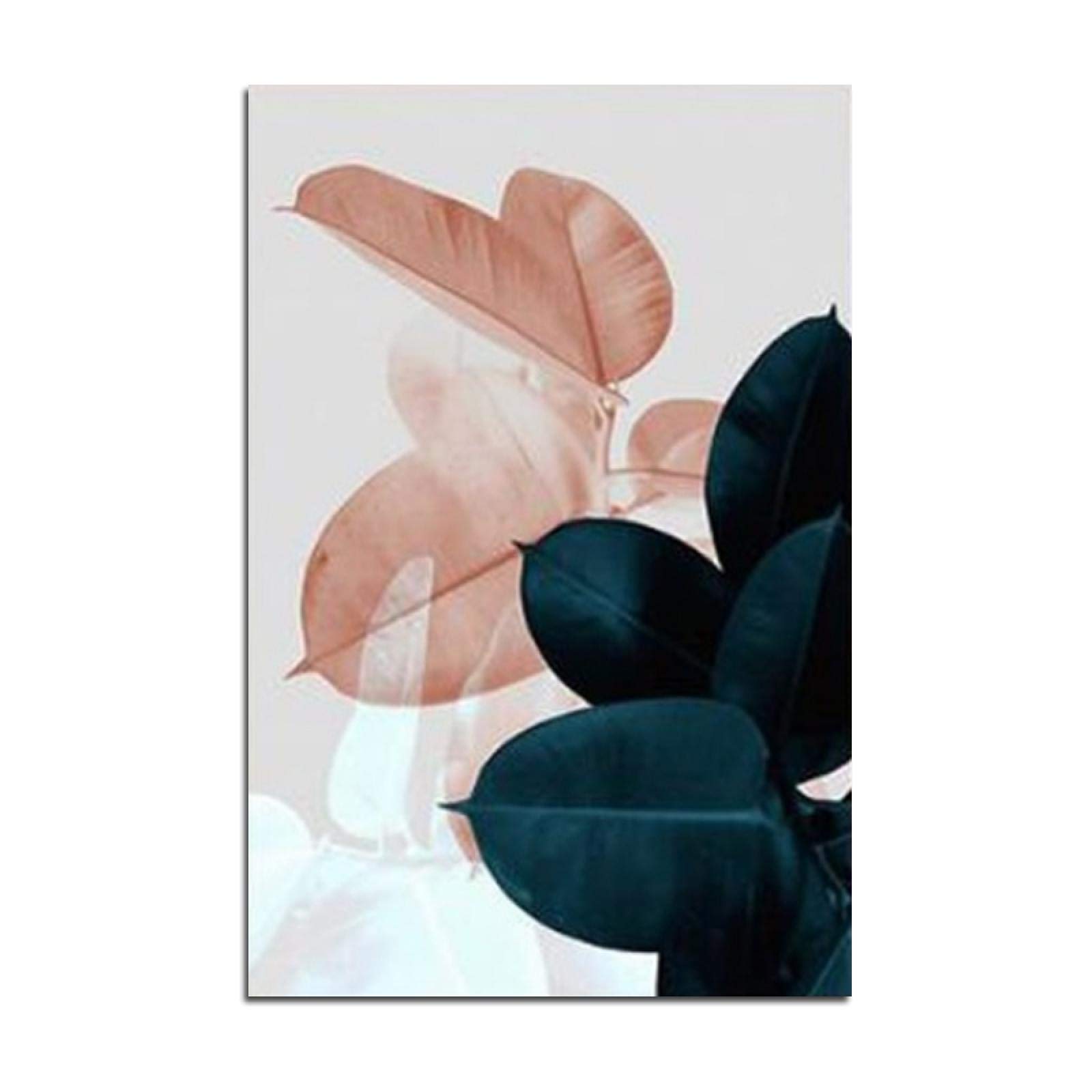 Carteles e impresiones de hojas coloridas Imágenes de pared para sala de estar Decoración del hogar Cartel de plantas Arte de la pared Pintura en lienzo 60x90cm (24x35in) x3 Con marco