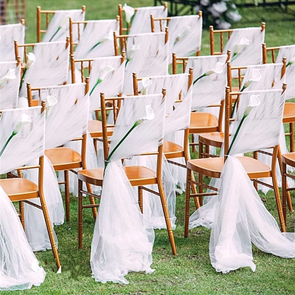 Beżowe szarfy na krzesło z organzy 150 szt. wstążka kokarda dekoracja ślubna idealna na ceremonię przyjęcia urodzinowe materiały i dekoracje imprezowe