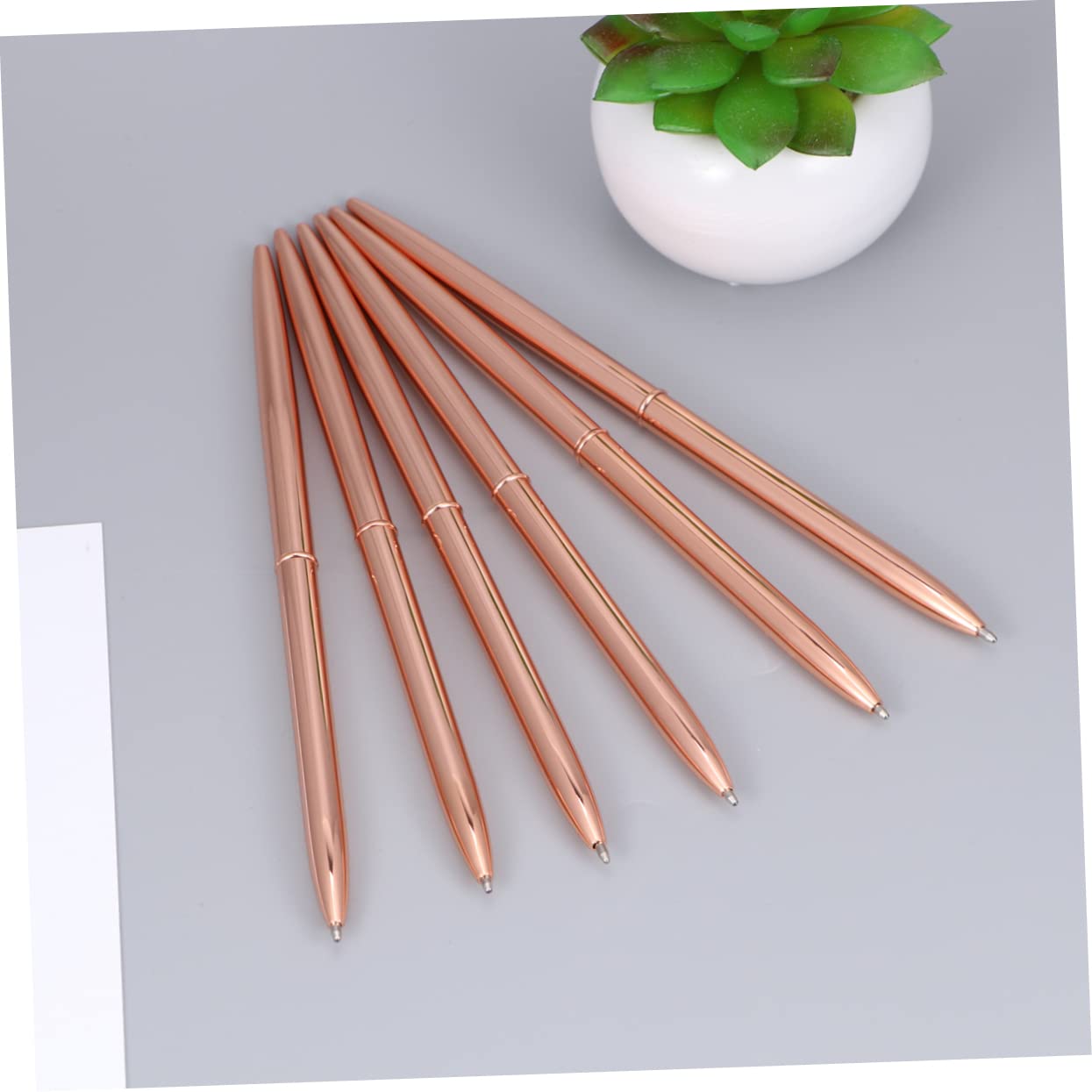 6pezzi Penna Sfera in Metallo Leggero Doppia Testa Rotante e Inchiostro Blu per Materiale Scolastico e Ufficio in Colore Rosa e Durata per Uso Quotidiano