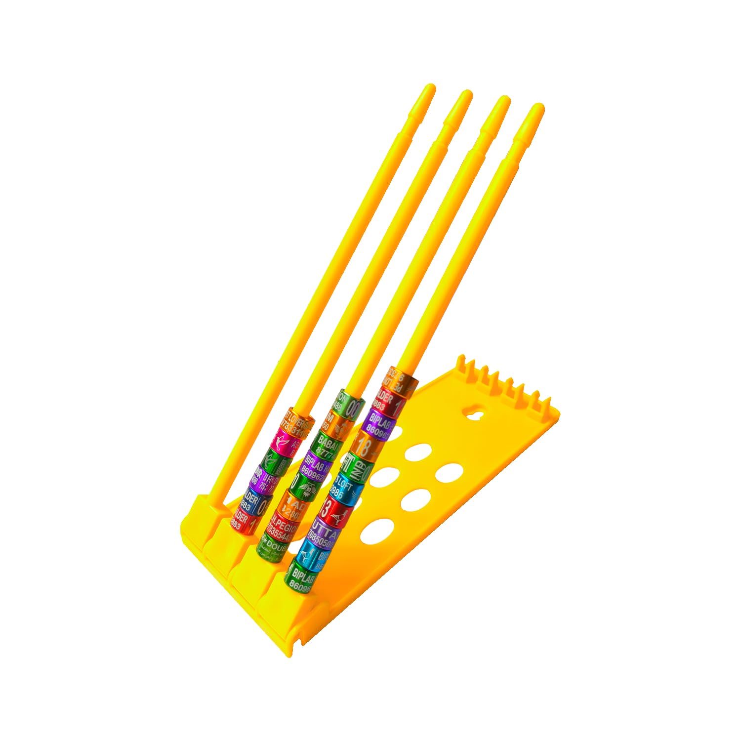Pigeon Leg Ring Holder, 4 Rods Storage Rack, Multi-Colour (Yellow)-image-14