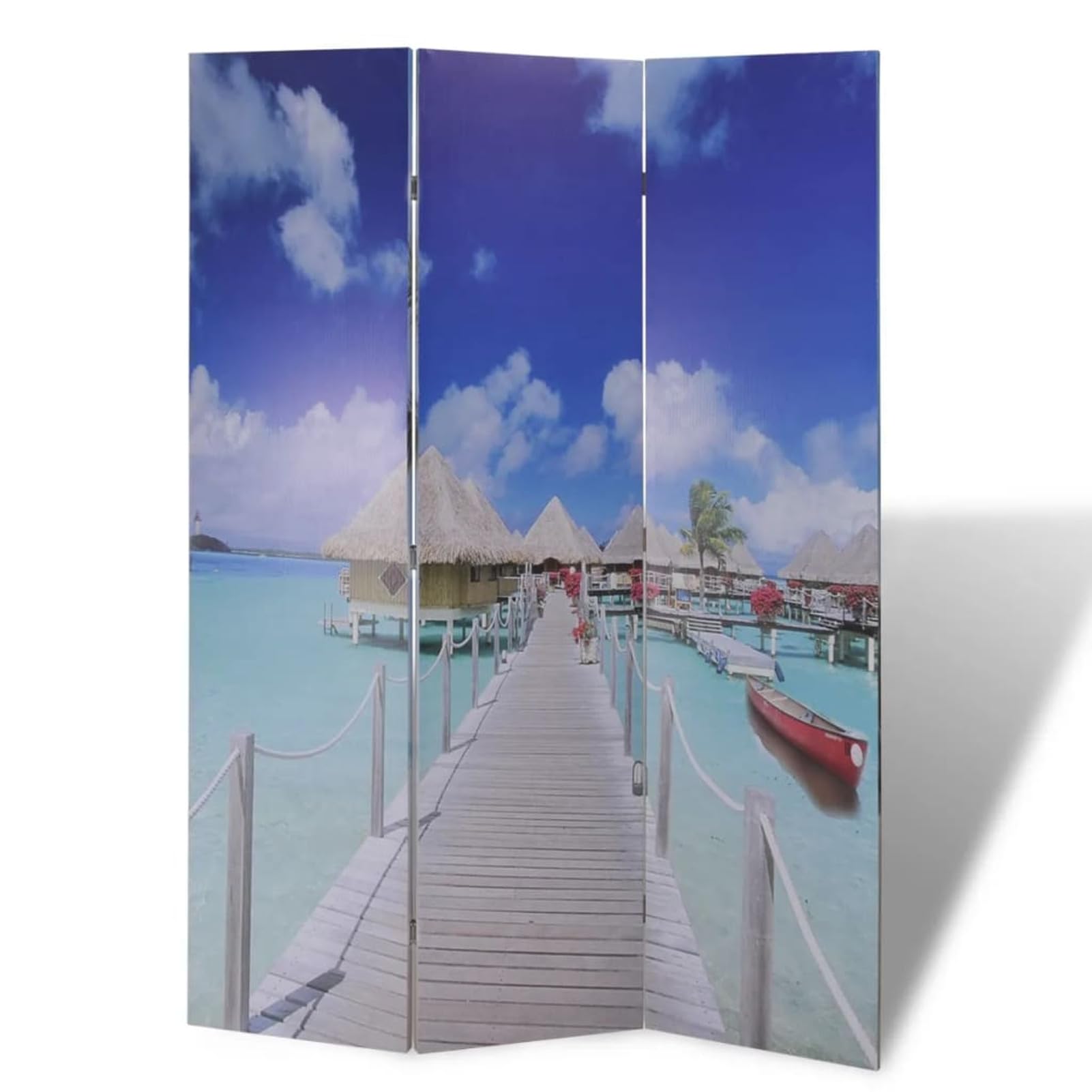 Homgoday Zewnętrzny parawan, składany parawan 120 x 170 cm z nadrukiem plażowym, na zewnątrz ogrodowa, przegroda ogrodowa na zewnątrz, przegroda na zewnątrz