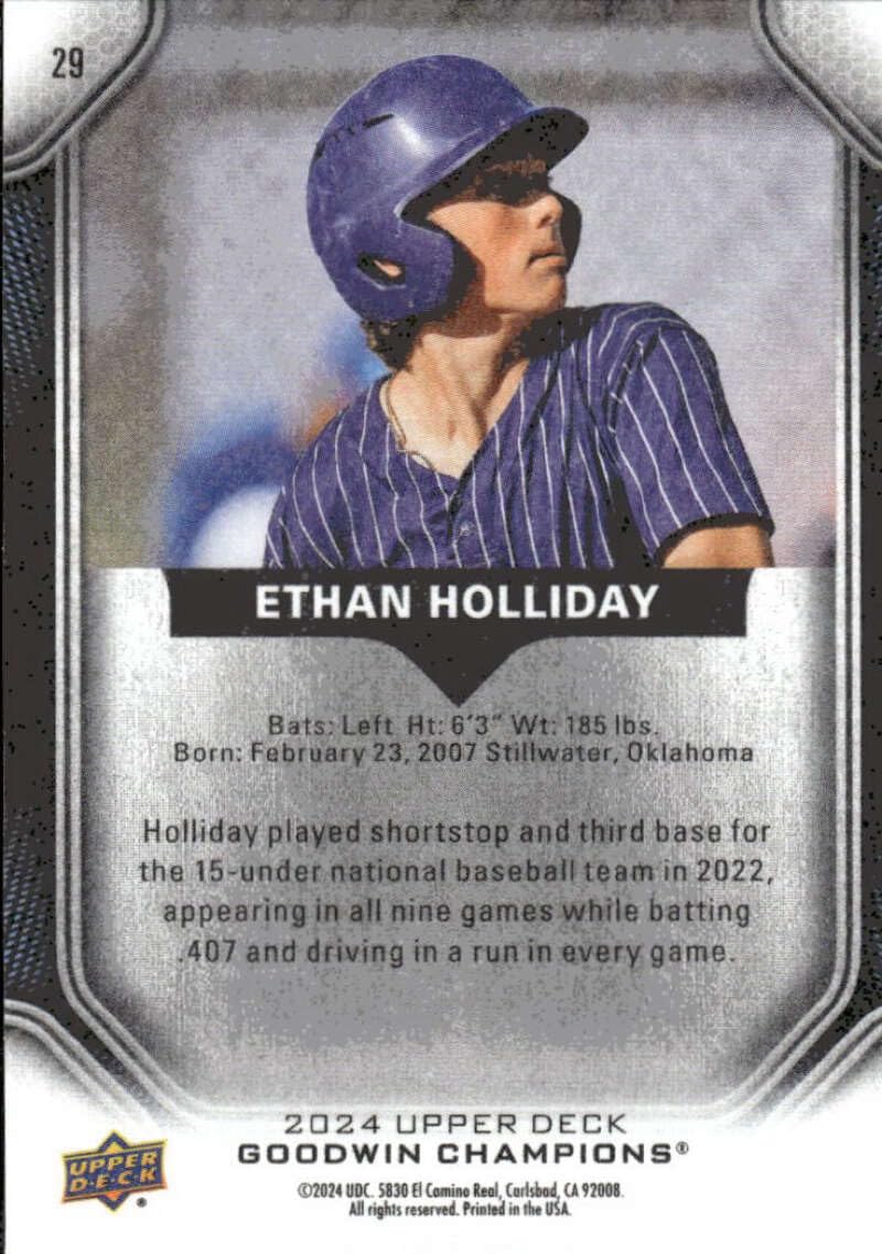 Amazon.com: 2024 Upper Deck Goodwin Champions #29 Ethan Holliday