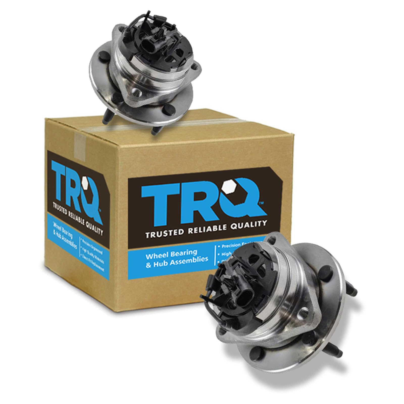 TRQ Front Wheel Bearing and Hub Assembly Set 2 Piece