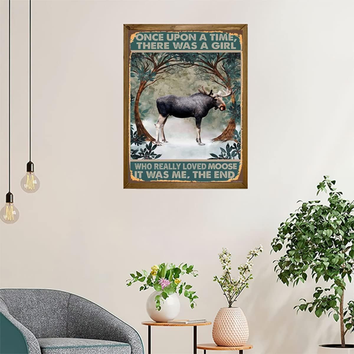 Christmas Gift Vintage Moose Animal Diamond Painting Kits, Diamond Painting Adults 5D Full Diamond, Suitable for Room Decor Wall Decor or Gift Giving 12x16 inch Suitable for New Year, Valentine's Day