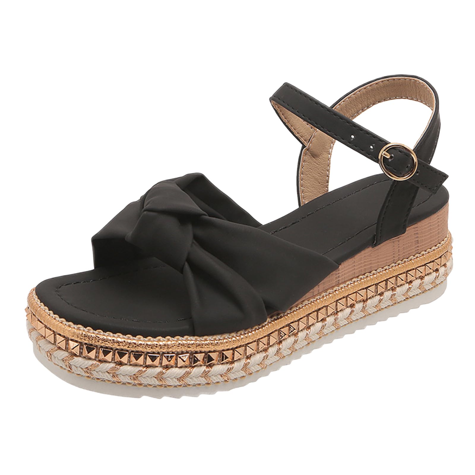 Genérico Sandalias Cós De Verano Para Mujer Sandaliasde Verano Para Mujer, Sandalias De Cuña Ajustables Con Soporte El Del Pie Cuña Estilo Casual Elegante Con Pedrería
