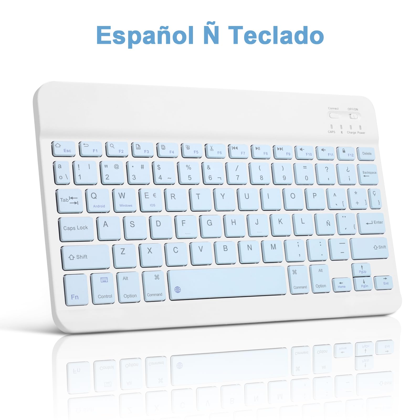 Bettdow Funda con Teclado para Samsung Galaxy Tab S10 Lite/S10 FE 10,9" 2025, Desmontable Español Ñ Teclado con Funda para Galaxy Tab S10 FE/Tab S9 FE 10,9 Pulgadas/Tab S9 11 Pulgadas, Azul
