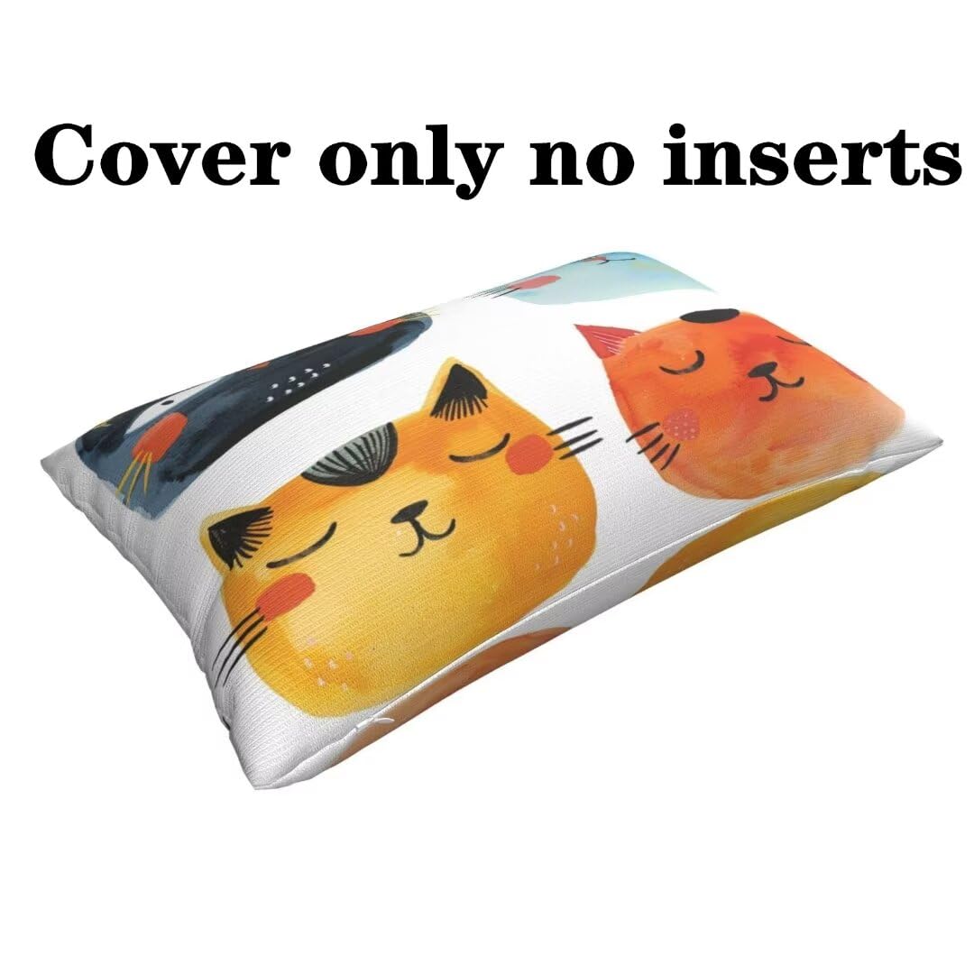 Cuscini Esterno Impermeabili 2 Pack Carino Federe Cuscini Divano 60x90 cm, Estate Cuscini per Divano Esterno Giardino, Lounge Cuscini per Divano Gatto Cuscini Decorativi, per Auto Balcone Patio -DF129