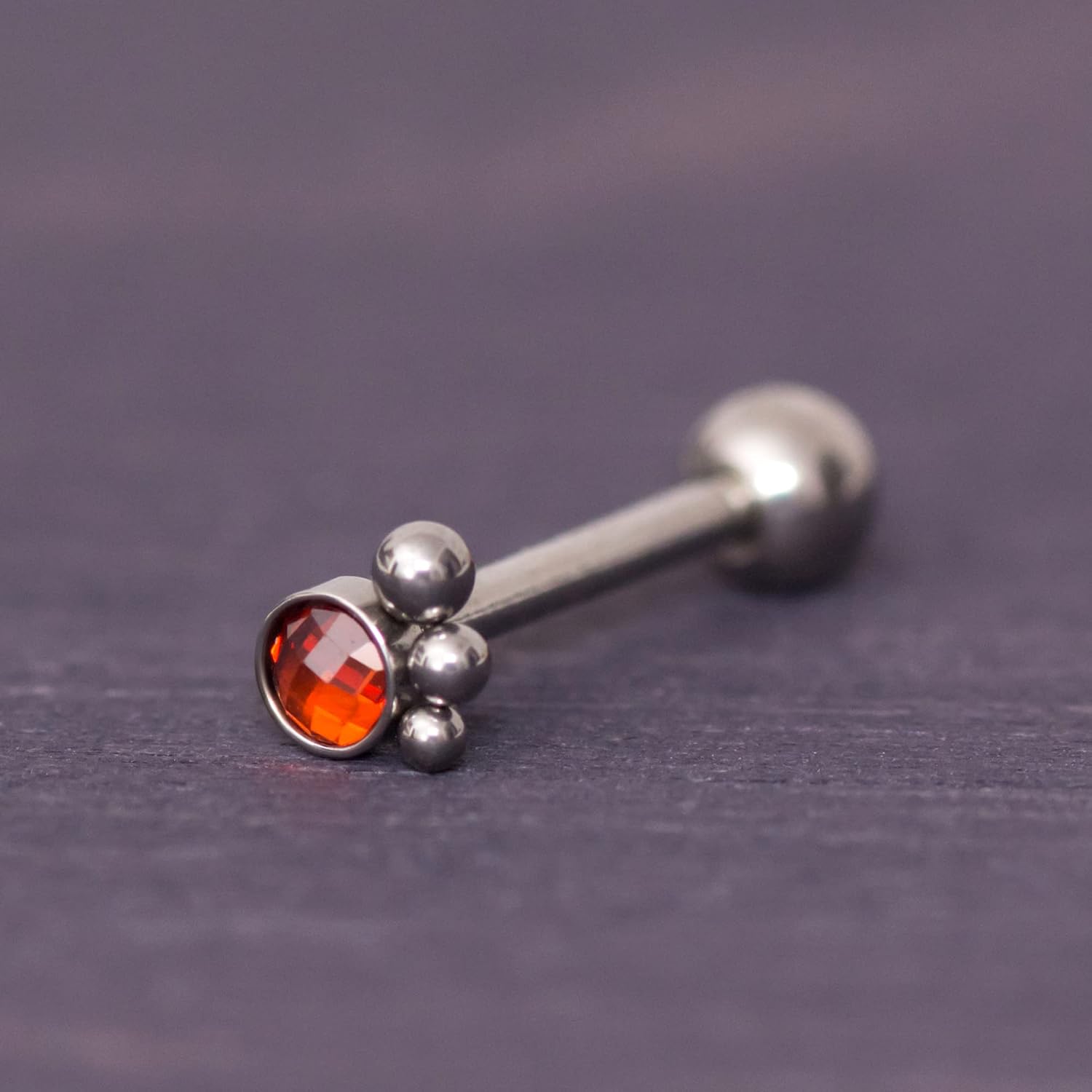"Cartilage Earring Stud Implant Grade Titanium - CZ Cartilage Piercing Jewelry, Crescent Moon Cartilage Barbell"