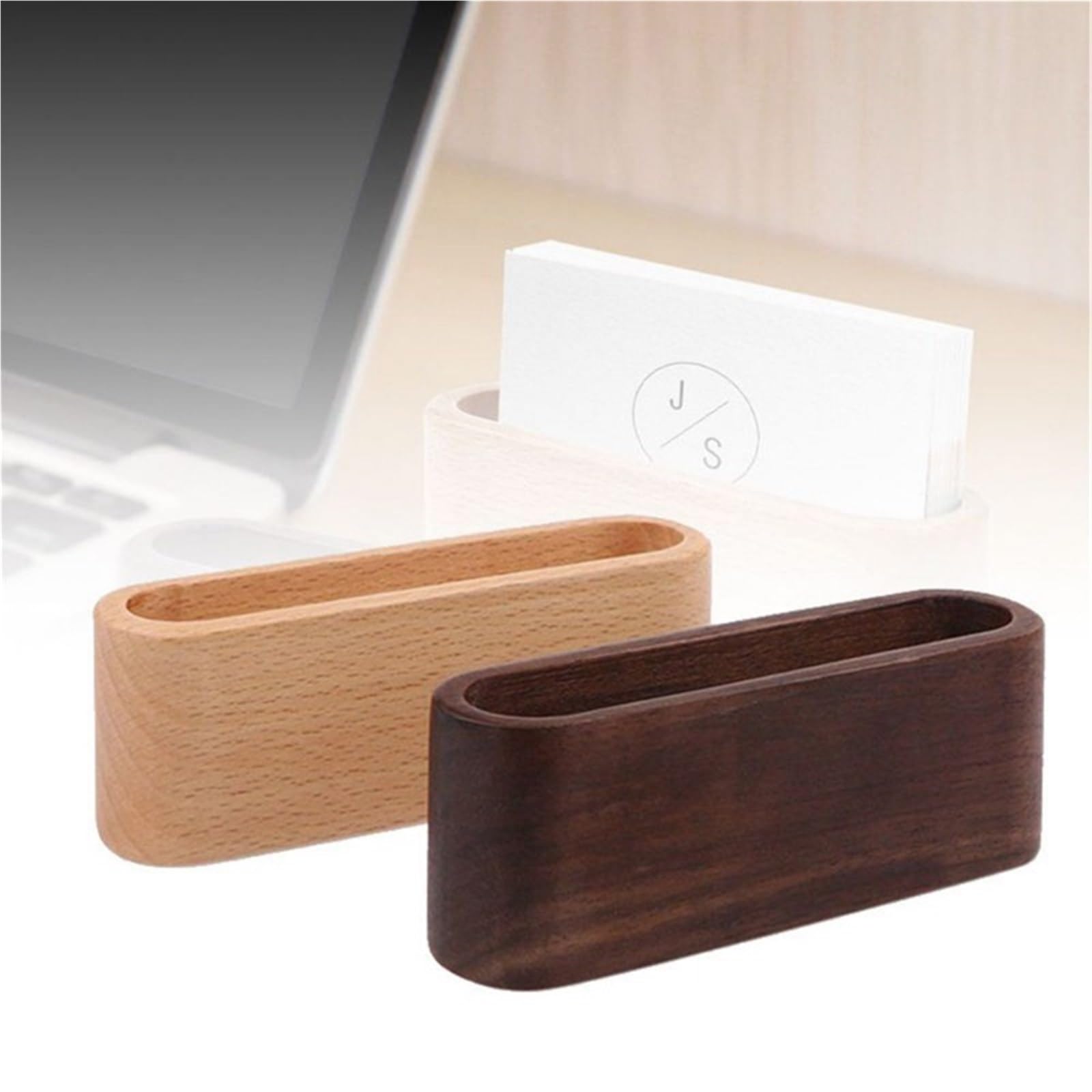 Kartenhalter Holz Visitenkartenhalter aus Holz, Notizhalter, Anzeigegerät, Kartenhalter, Bürobedarf, Schreibwarenzubehör(Color2)