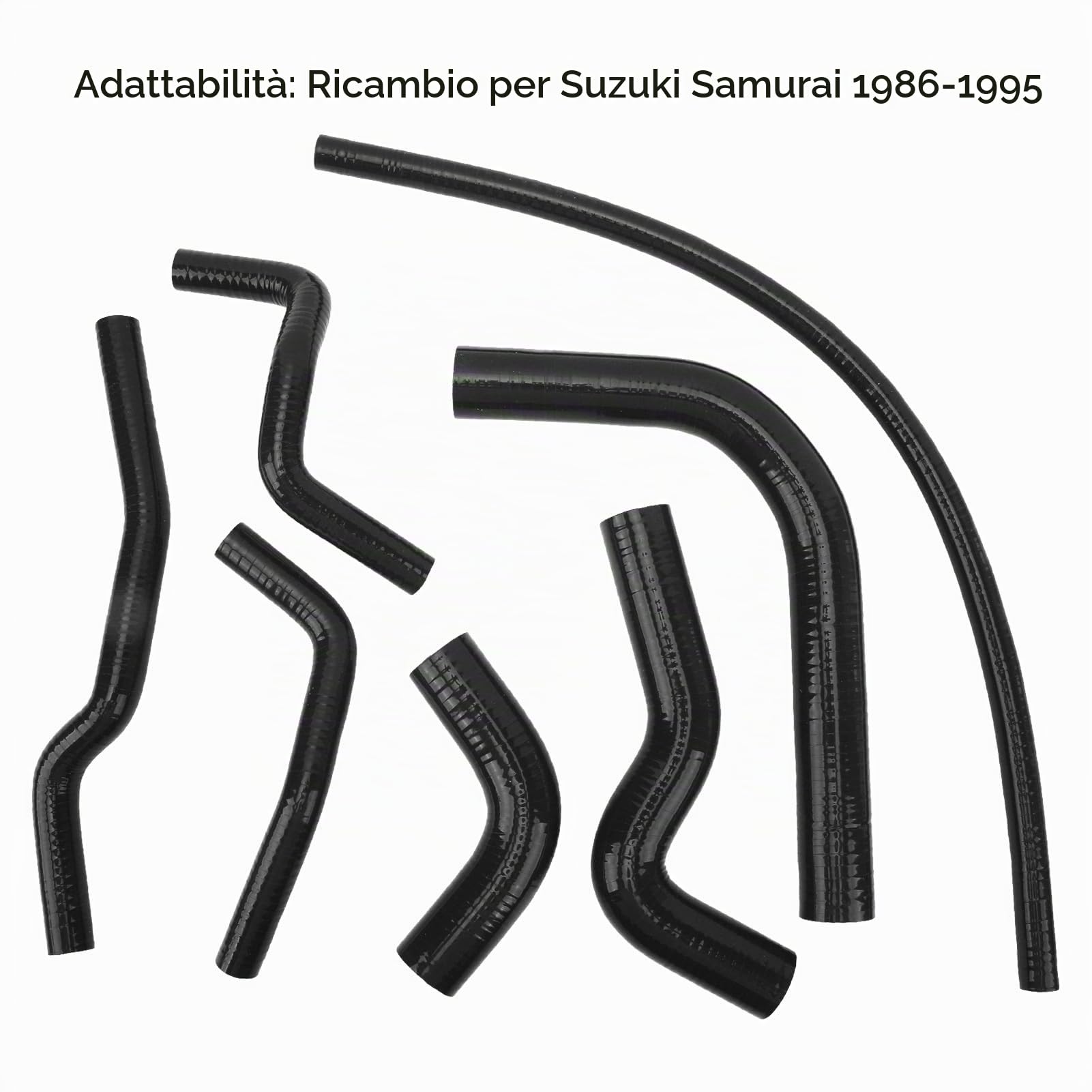 Kit Tubi Radiatore Silicone per Samurai 1986-1995, Radiator Coolant Hose Leakproof ad Alta Resistenza Termica, Set 7 Pezzi per Raffreddamento Motore Auto