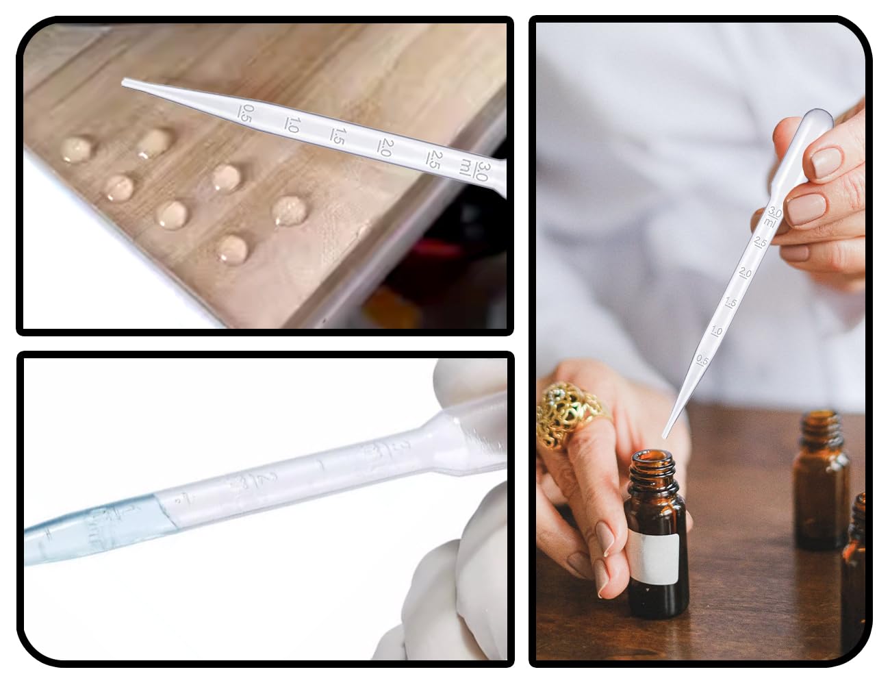 Pipette in plastica KAPSING da 3 ml con scala trasparente - Confezione da 120
