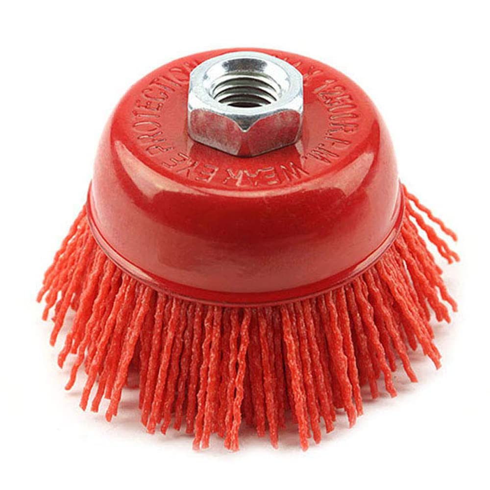 SI FANG 3" Filament Nylon Bristle Cup Brush, Nylon Abrasive Wire Surface Prepping Polishing Wheel with 5/8"-11 Thread, Metal Wood Surface Treatment, Remove Rust, Corrosion, Paint (Blue-240 Grit): Industrial & Scientific