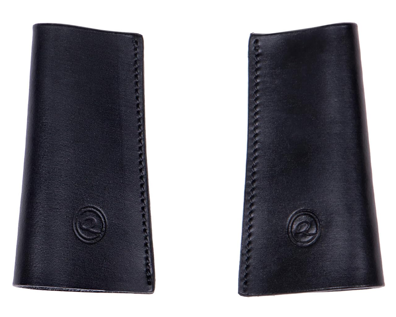 QHP Leather Protection Leg Warmers for Stirrup Leathers, black