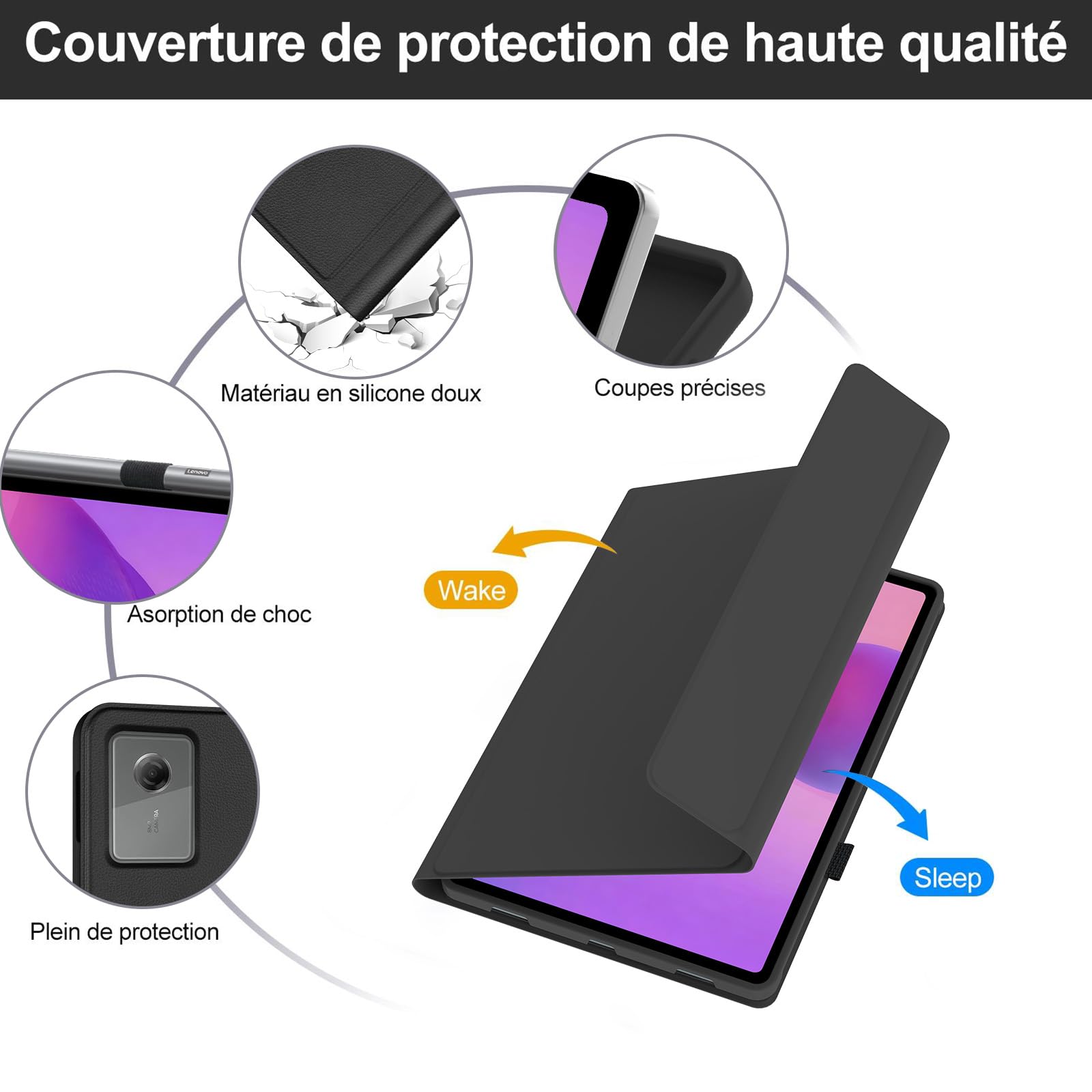 Teclado para Lenovo Idea Tab 11" 2025/Tab M11 con Retroiluminado y Touchpad | Teclado Bluetooth Retroiluminado Desmontable con Funda Delgada y Touchpad para Tablet Lenovo Tab K11 Gen 2 (TB336FU, TB336ZU)