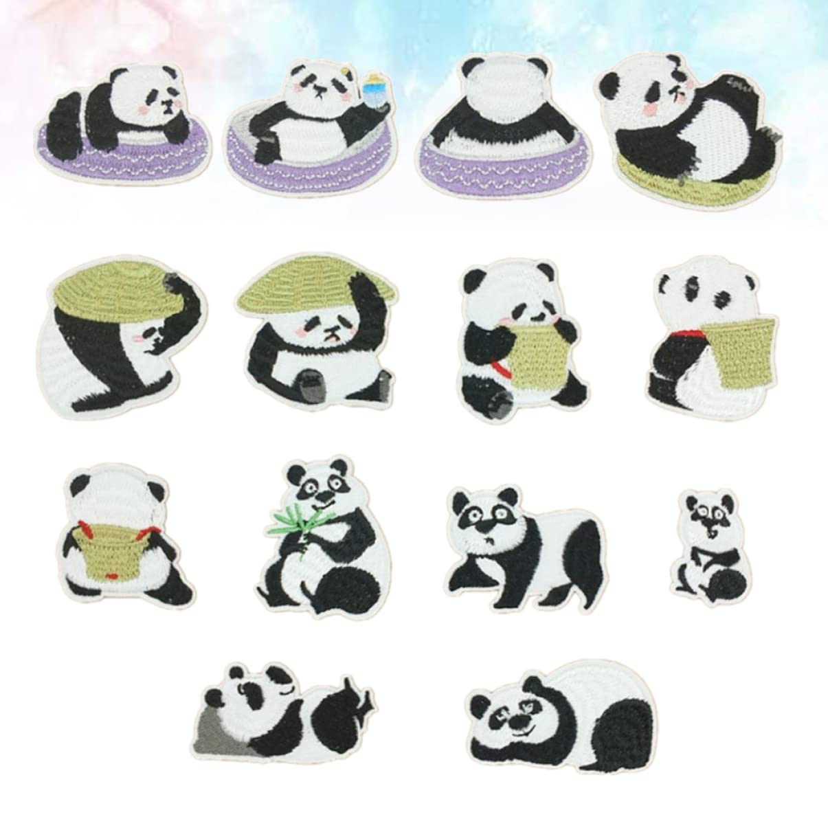 ARTIBETTER 3 Sätze Panda Patches Set Cartoon Panda Applikationen Zum Aufbügeln Und Aufnähen Für Kleidung Taschen Jeans Und Kunstprojekte Bunte Stickers Für Diy Dekoration 14 Stücke * 3