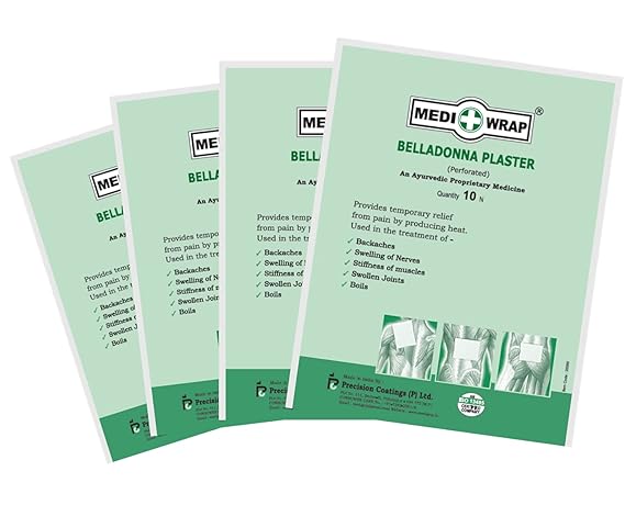 Mediwrap Ayurvedic Belladonna Pain Relief Plaster - Pack of 40 Patches | Natural Herbal | Instant Relief From Joint & Muscle Pain, Cramps | No Side-effects