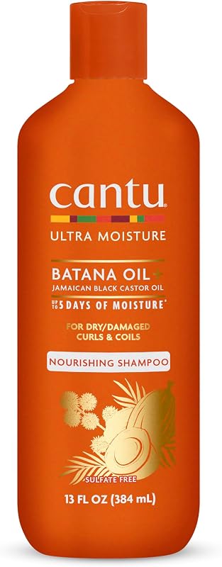 Cantu Ultra Moisture Nourishing Shampoo with Batana & Jamaican Black Castor Oils for Dry Hair, Sulfate-Free, 13 fl oz