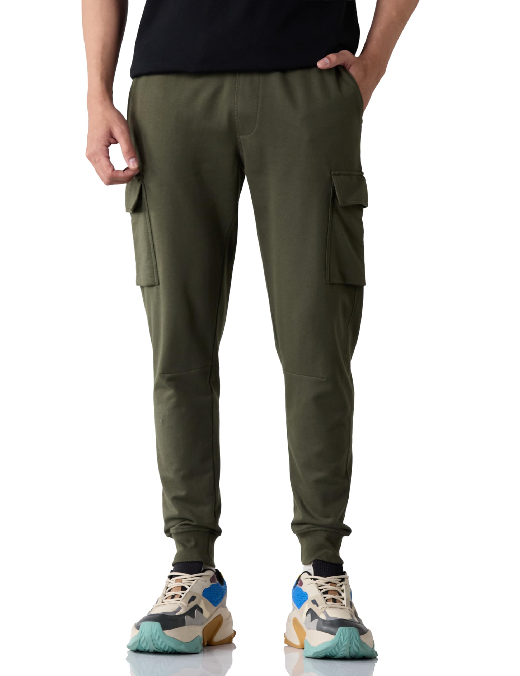 Men Cotton Rich Strechable Knit Cargo Track Pants | Regular Fit | Available in Plus Sizes-image-43